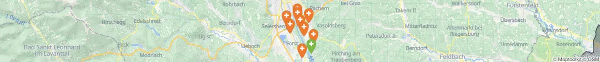 Kartenansicht für Apotheken-Notdienste in der Nähe von Gössendorf (Graz-Umgebung, Steiermark)
